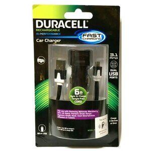 Duracell 3.1 Amp Dual Car Charger New